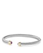 David Yurman Cable Kids Birthstone Bracelet With Amethyst & 14k Gold