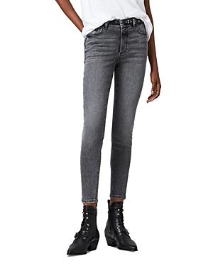 Allsaints Miller Cropped Skinny Jeans In Vintage Black