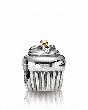 Pandora Charm - Sterling Silver & 14k Gold Cupcake, Moments Collection