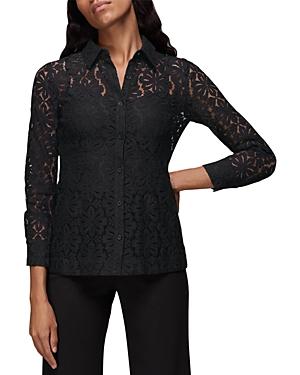 Whistles Longline Lace Detail Shirt