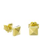 Chimento 18k Yellow Gold Armillas Pyramis Collection Square Stud Earrings