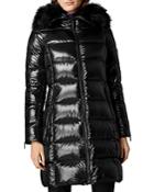 Karen Millen Faux Fur-trim Hooded Down Puffer Coat