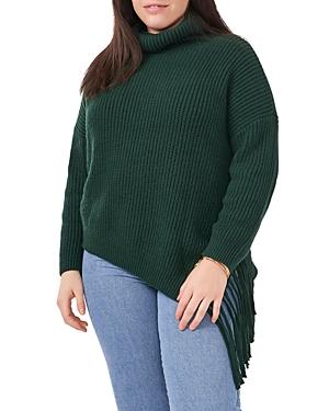 Vince Camuto Plus Fringe Turtleneck Sweater