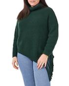 Vince Camuto Plus Fringe Turtleneck Sweater