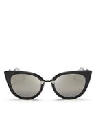 Fendi Mirrored Zigzag Cat Eye Sunglasses, 52mm