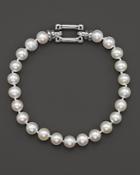 Cultured Freshwater Pearl Bracelet In 14k White Gold With Diamonds