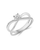 Bloomingdale's Diamond Solitaire Crossover Ring In 14k White Gold, 0.55 Ct. T.w. - 100% Exclusive