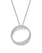 Bloomingdale's Diamond Round & Baguette Open Pendant Necklace In 14k White Gold, .50 Ct. T.w. - 100% Exclusive