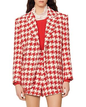 Sandro Floriane Houndstooth Jacket
