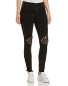 Mother Super Stunner Lace-inset Ankle Jeans In Black Sheep
