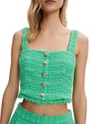 Livete Fringe Trim Tweed Top