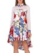 Gracia Mesh Sleeve & Shoulder Floral Print Dress (42% Off) Comparable Value $104