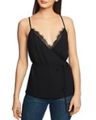1.state Sleeveless Lace-trim Wrap Top