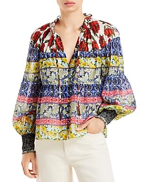 Alice And Olivia Marlyn Printed Blouse