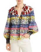 Alice And Olivia Marlyn Printed Blouse