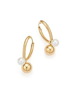 Bloomingdale's Cultured Freshwater Pearl & Orb Drop Earrings In 14k Yellow Gold, 6mm - 100% Exclusive