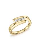 Bloomingdale's Diamond Three Stone Band In 14k Yellow Gold, 0.30 Ct. T.w- 100% Exclusive