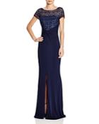 David Meister Mesh Jersey Gown