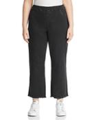 Eileen Fisher Plus Frayed Cropped Legging Jeans In Washed Black
