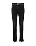 Amo Babe Frayed Straight Jeans In Black Magic