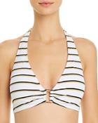 Lauren Ralph Lauren Dylan Metallic Striped Halter Bikini Top