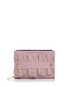 Milly Ruffle Top Zip Leather Clutch