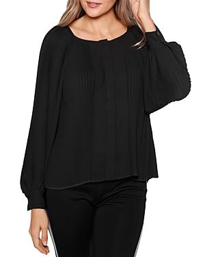Belldini Pleated Long Sleeve Blouse
