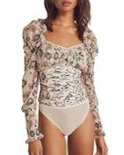 Free People Brunch Date Floral Print Bodysuit