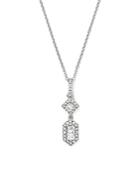 Kc Designs 14k White Gold Mosaic Diamond Hexagon Necklace, 16