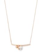 Own Your Story 14k Rose Gold Neo Pearl Cascade Diamond & Cultured Freshwater Pearl Bar Necklace, 18