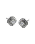 Carolee Button Square Earrings
