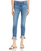 Frame Le High Shredded Hem Skinny Jeans In Culver