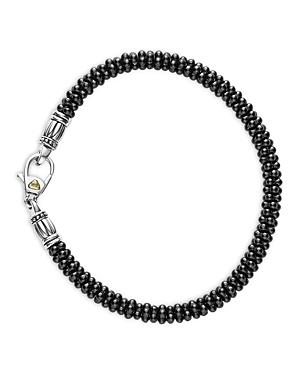 Lagos Black Caviar Ceramic Sterling Silver And 18k Gold Bracelet, 8