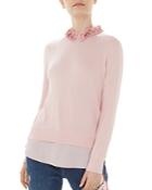 Ted Baker Nansea Floral-collar Layered-look Sweater