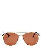 Balenciaga Men's Brow Bar Aviator Sunglasses, 55mm