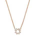 Dana Rebecca Designs 14k Rose Gold Diamond Square Pendant Necklace, 16