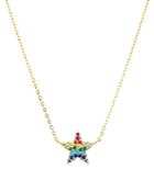 Aqua Rainbow Star Pendant Necklace In 18k Yellow Gold-plated Sterling Silver, 15 - 100% Exclusive