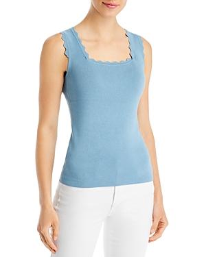T Tahari Square Neck Ribbed Sweater