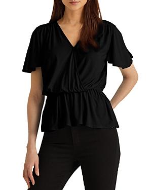 Lauren Ralph Lauren Flutter Sleeve Peplum Top
