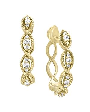 Diamond Twisted Hoop Earrings In 14k Yellow Gold, .30 Ct. T.w. - 100% Exclusive