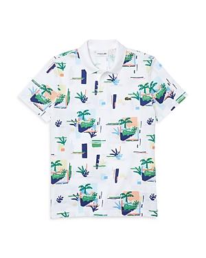 Lacoste Regular Fit Print Cotton Pique Polo