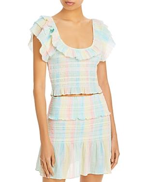 Loveshackfancy Saba Smocked Crop Top