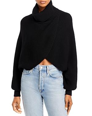 Alice And Olivia Noriko Two Way Cropped Turtleneck Sweater