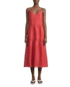 Lafayette 148 New York Hartford Clipped Stripe Midi Dress