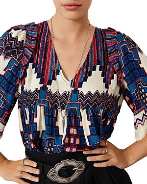 Ba & Sh Marry Printed Elbow Sleeve Top