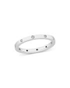 Bloomingdale's Diamond Burnished Set Stacking Band In Platinum, 0.08 Ct. T.w. - 100% Exclusive
