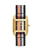 Tory Burch Phipps Multicolored Stripe Dial Watch, 29mm