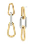 Allsaints Mixed Link Drop Earrings In Two Tone