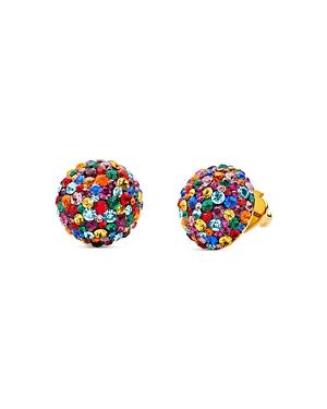 Kate Spade New York Rainbow Multicolor Pave Dome Stud Earrings In Gold Tone