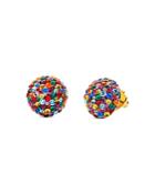 Kate Spade New York Rainbow Multicolor Pave Dome Stud Earrings In Gold Tone